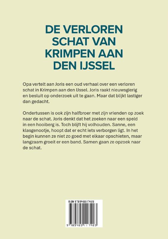 Achterkant van De verloren schat van Krimpen aan den IJssel