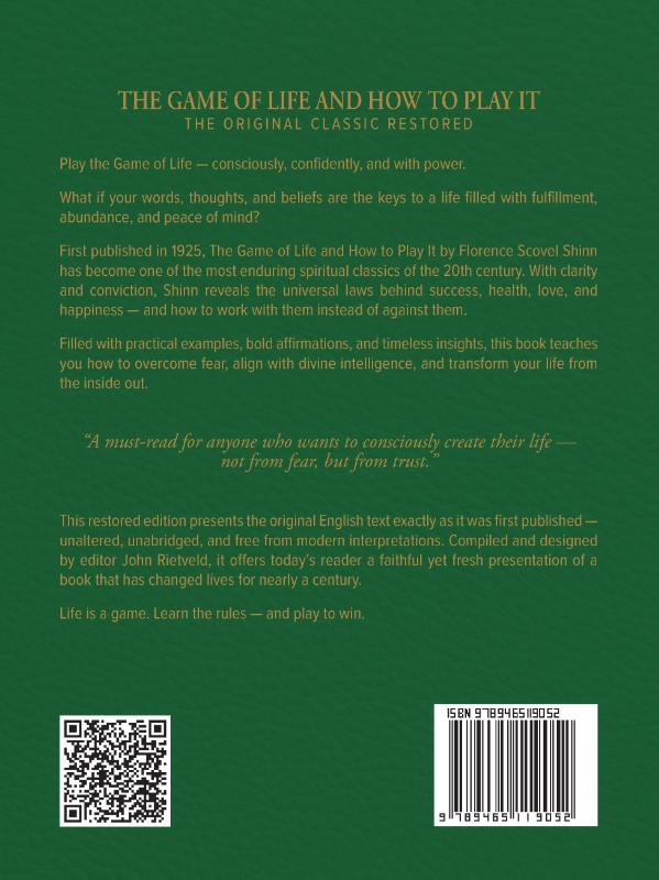 Achterkant van THE GAME OF LIFE AND HOW TO PLAY IT