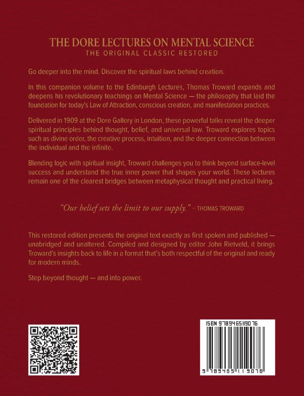 Achterkant van THE DORE LECTURES ON MENTAL SCIENCE