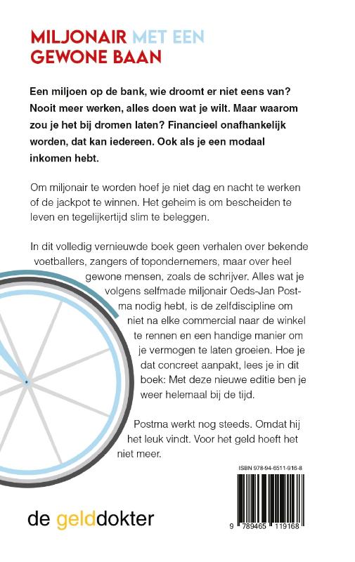 Achterkant van Miljonair met een gewone baan