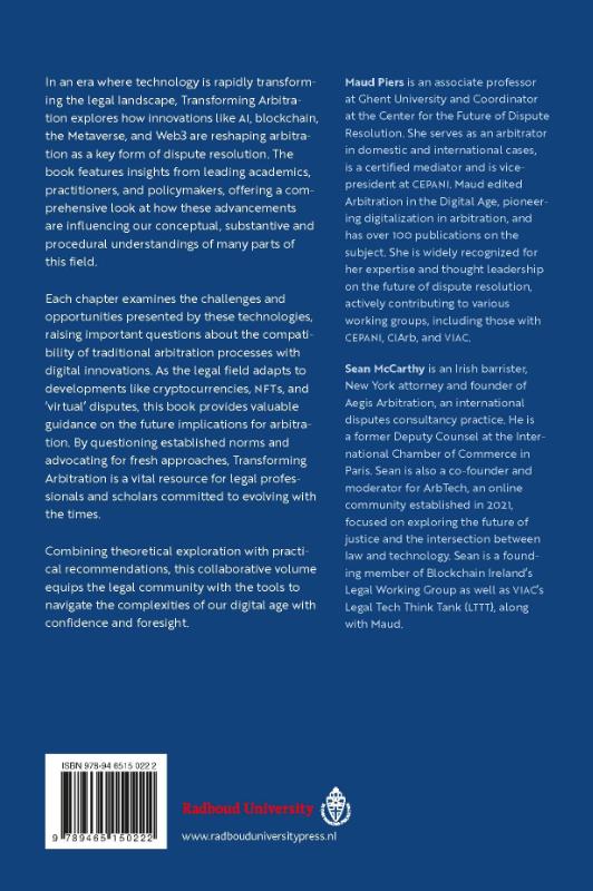 Achterkant van Transforming Arbitration