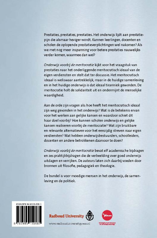 Achterkant van Onderwijs voorbij de meritocratie