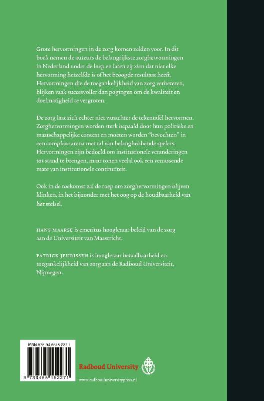 Achterkant van Hervormen van de zorg