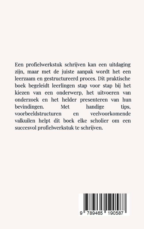 Achterkant van Hoe schrijf je een profielwerkstuk