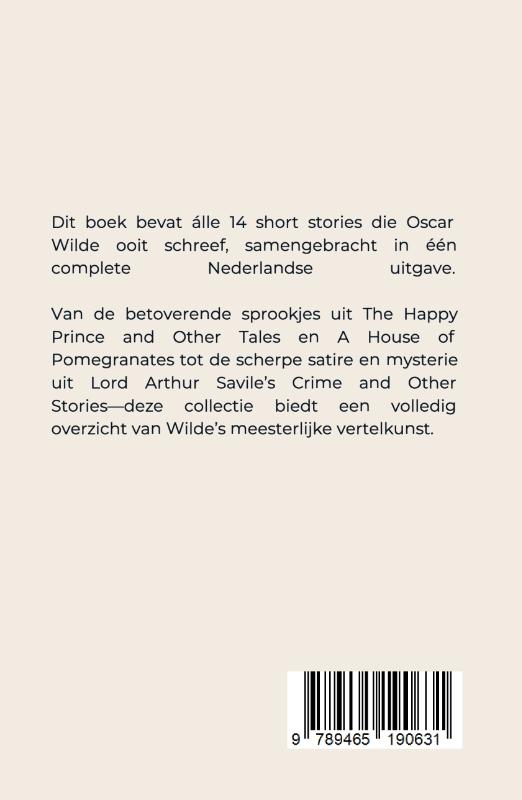 Achterkant van Oscar Wilde Short Stories Nederlandstalig