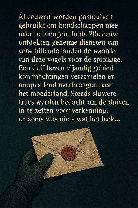 Achterkant van De geheime geschiedenis van postduiven in de spionage