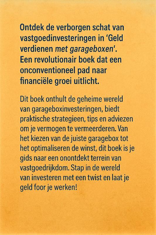 Achterkant van Geld verdienen met garageboxen