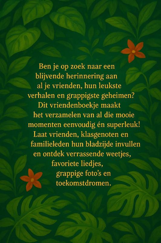 Achterkant van Jungle Vriendenboekje