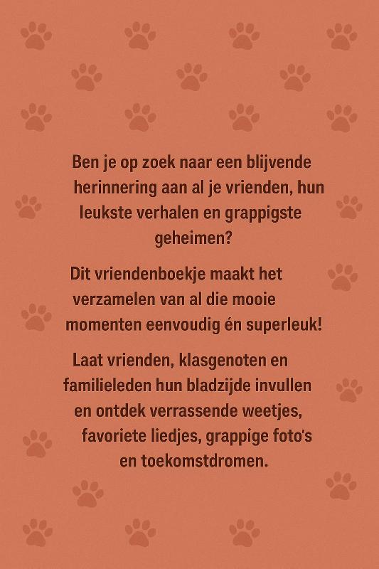 Achterkant van Katten Vriendenboekje
