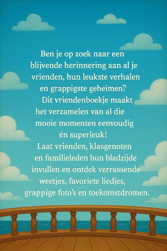 Achterkant van Piraten Vriendenboekje