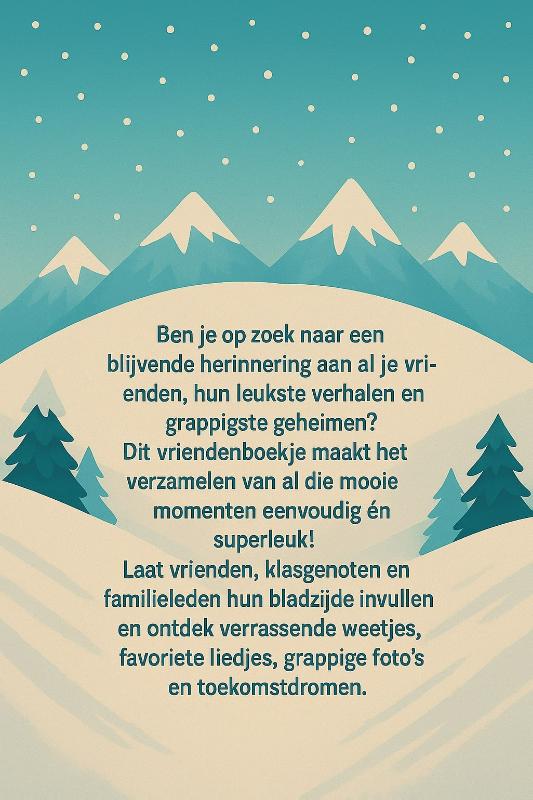 Achterkant van Ski Vriendenboekje