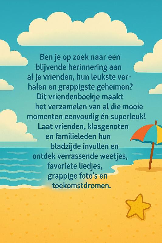 Achterkant van Strand Vriendenboekje