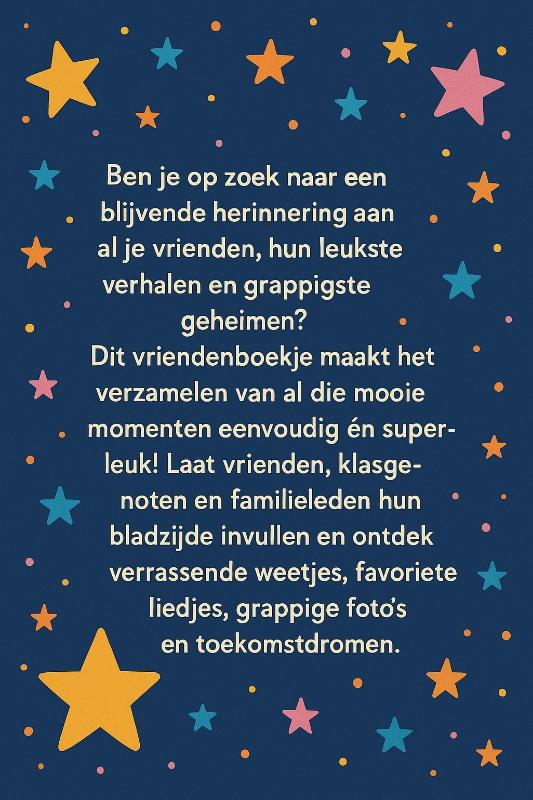 Achterkant van Sterren Vriendenboekje