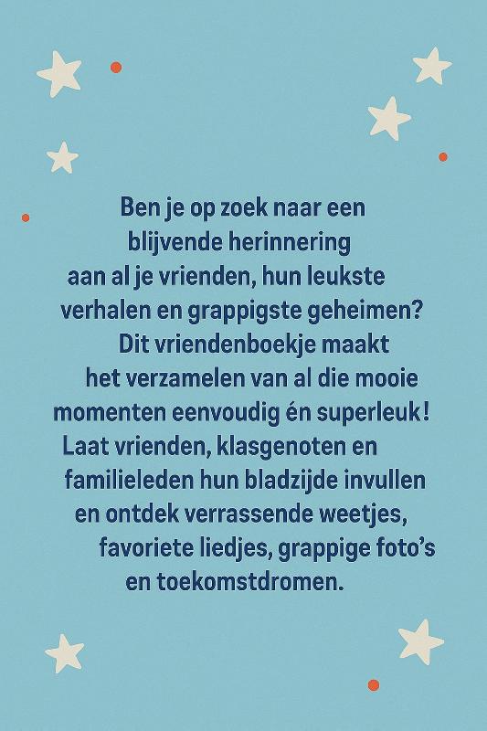 Achterkant van Regenboog Vriendenboekje