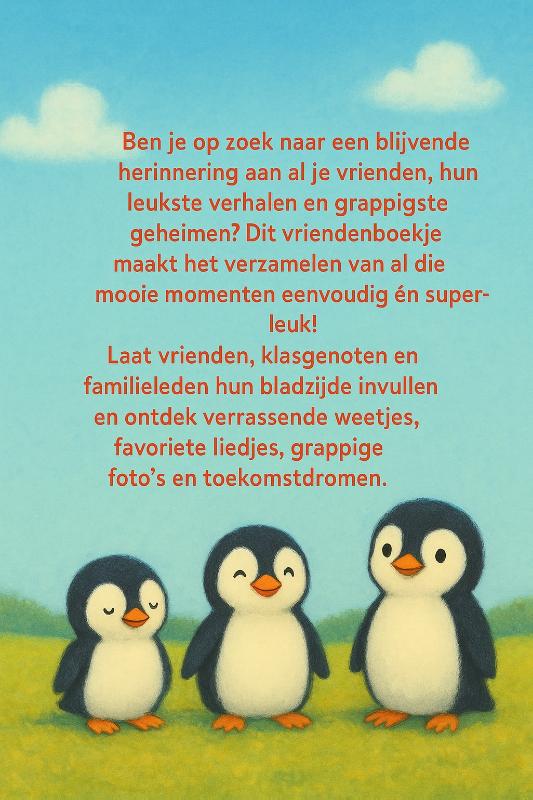 Achterkant van Pinguïn Vriendenboekje