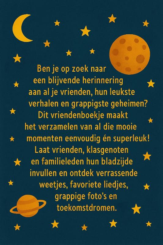 Achterkant van Rakket Vriendenboekje