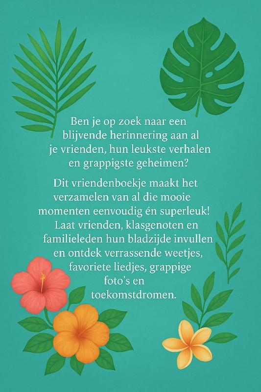 Achterkant van Flamingo Vriendenboekje
