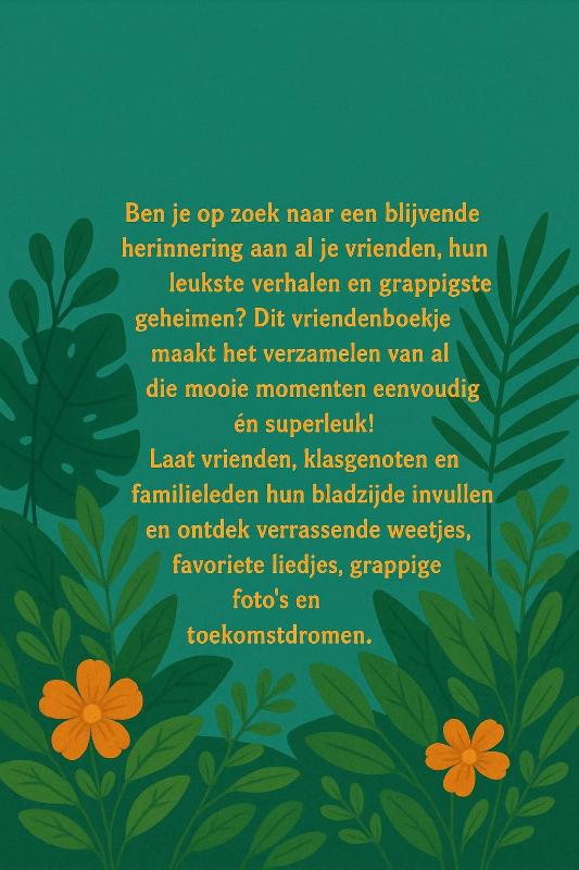 Achterkant van Tijger Vriendenboekje