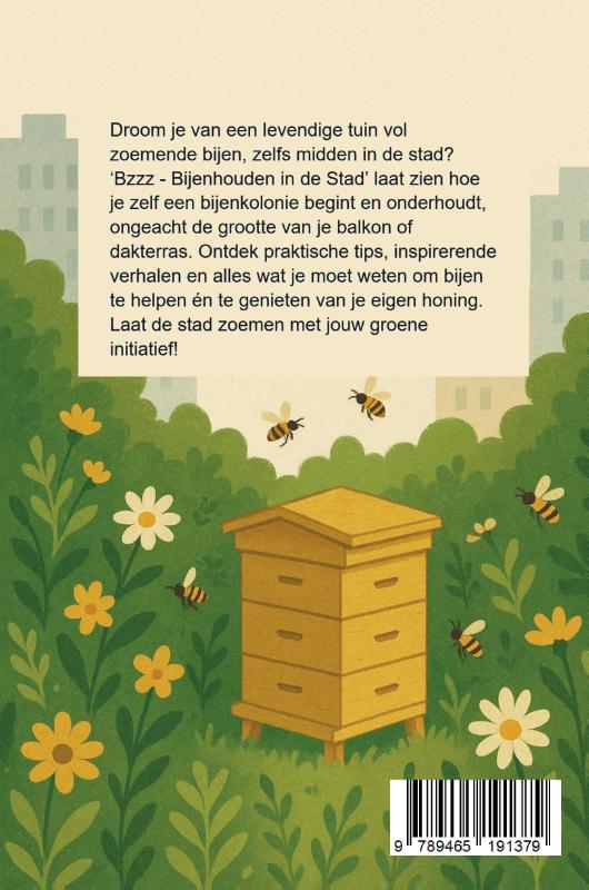 Achterkant van Bzzz - Bijenhouden in de Stad