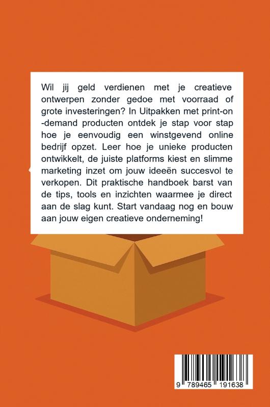 Achterkant van Uitpakken met print-on-demand producten
