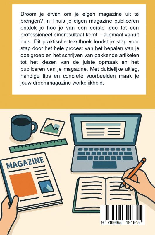 Achterkant van Thuis je eigen magazine publiceren