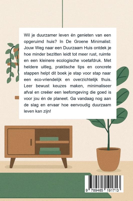 Achterkant van De Groene Minimalist: Jouw Weg naar een Duurzaam Huis