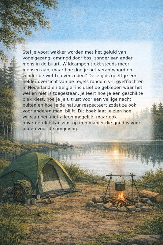 Achterkant van Wildcampen in Nederland en België