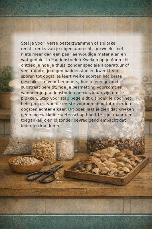 Achterkant van Paddenstoelen Kweken op je Aanrecht