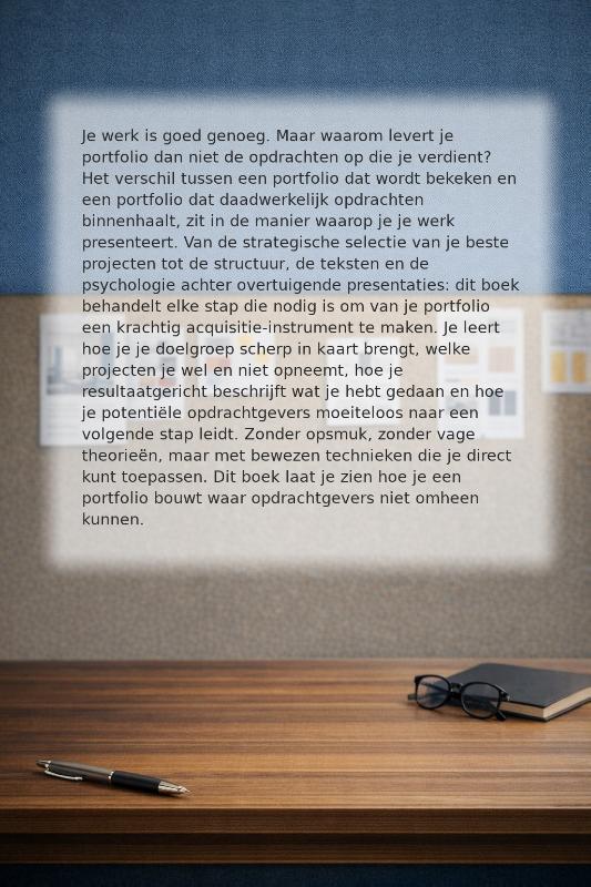 Achterkant van Een Portfolio dat Opdrachten Binnenhaalt
