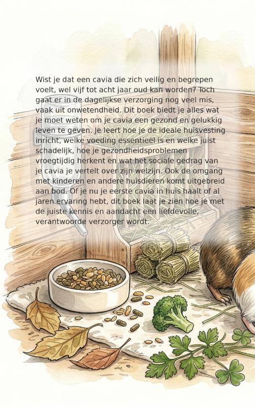 Achterkant van Alles over de Cavia: Verzorging en Gedrag