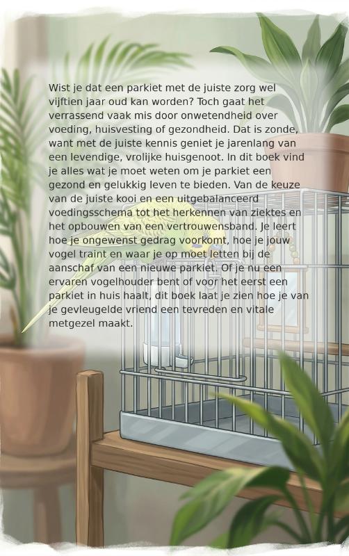 Achterkant van Alles over de Parkiet: Verzorging, Training en Meer