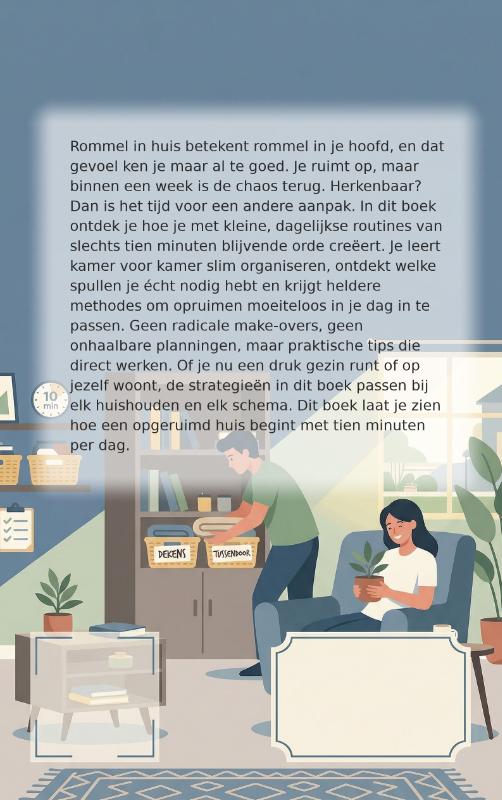 Achterkant van Organiseer je Huis in Tien Minuten