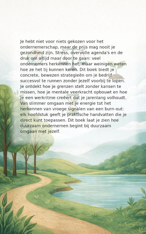 Achterkant van Ondernemen zonder op te branden
