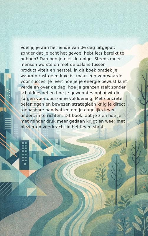 Achterkant van Balans tussen werk en rust
