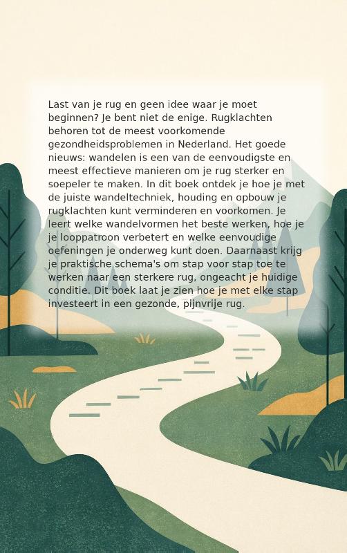 Achterkant van Wandelen voor je rug