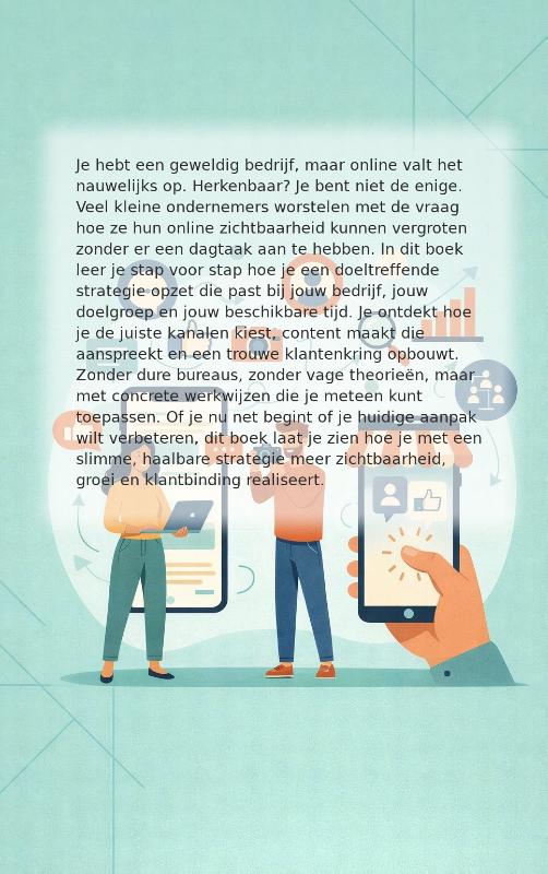 Achterkant van Social media strategie voor kleine bedrijven