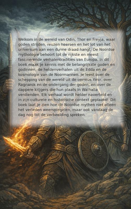 Achterkant van Nordische mythologie verteld