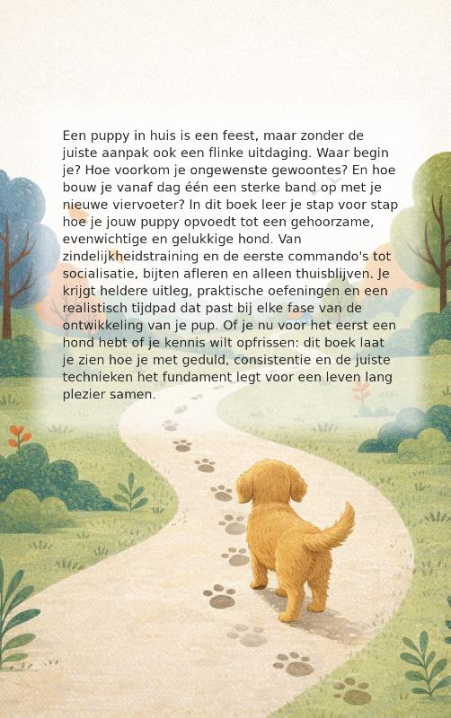Achterkant van Je puppy opvoeden stap voor stap