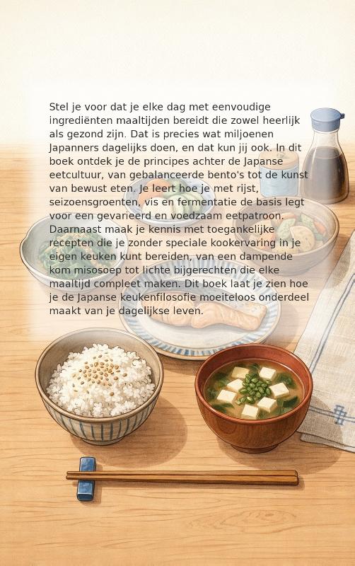 Achterkant van Eten als een japanner thuis