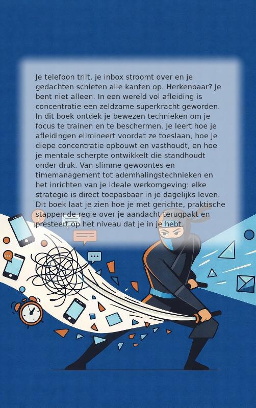 Achterkant van Focussen als een ninja