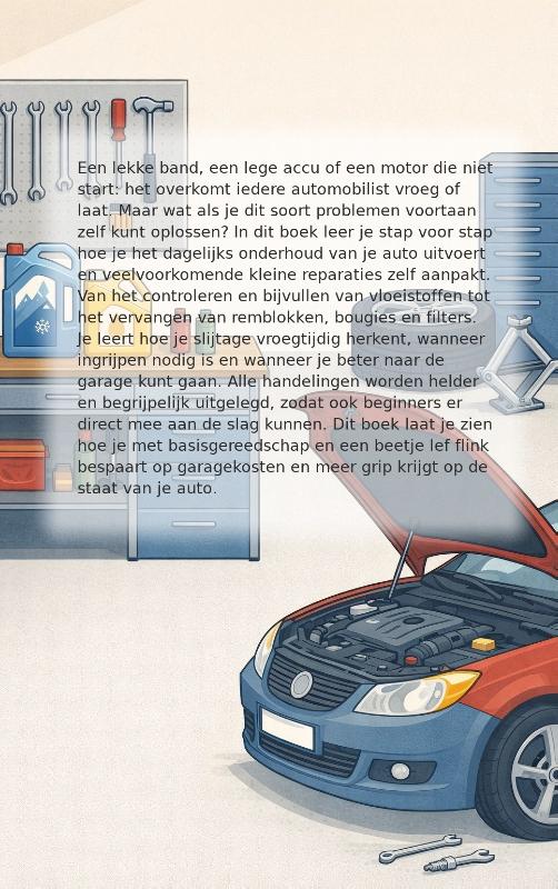 Achterkant van Zelf je auto onderhouden