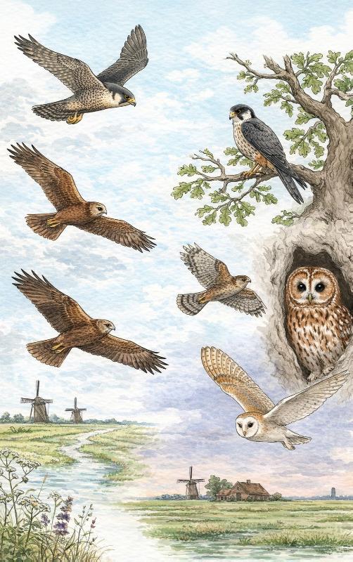 Achterkant van Van valk tot uil - Alle roofvogels van Nederland