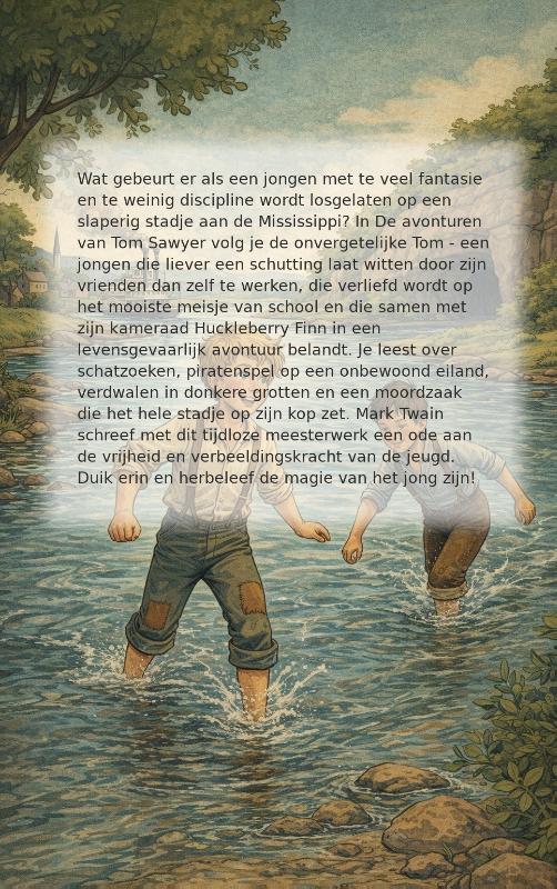 Achterkant van De avonturen van Tom Sawyer - Nederlandse Vertaling