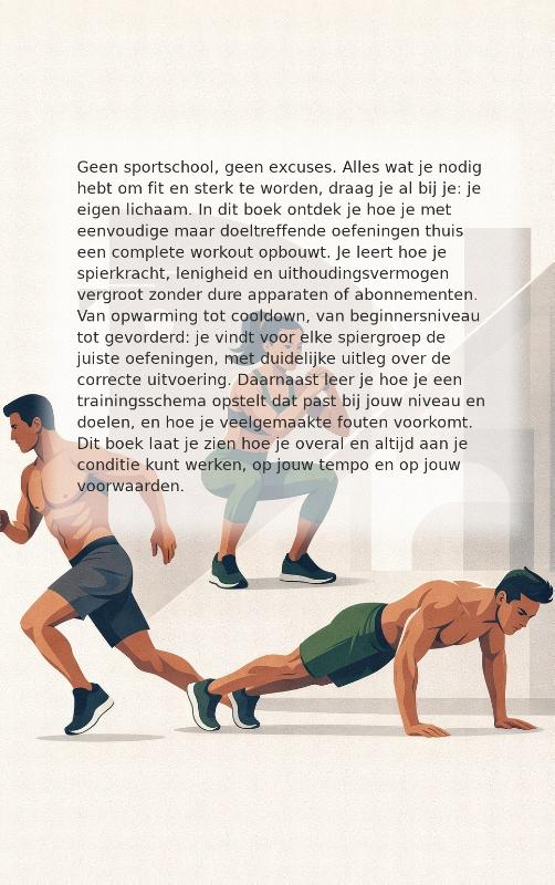 Achterkant van Thuisfitnessen zonder Apparaten