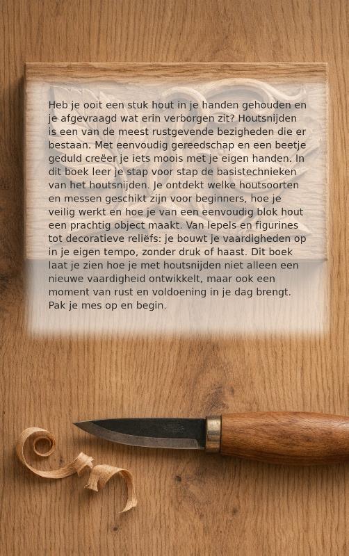 Achterkant van Houtsnijden als ontspanning