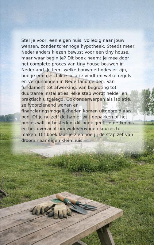Achterkant van Tiny house bouwen in Nederland