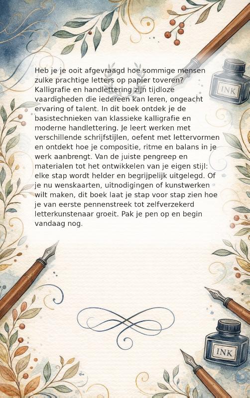 Achterkant van Kalligrafie en handlettering