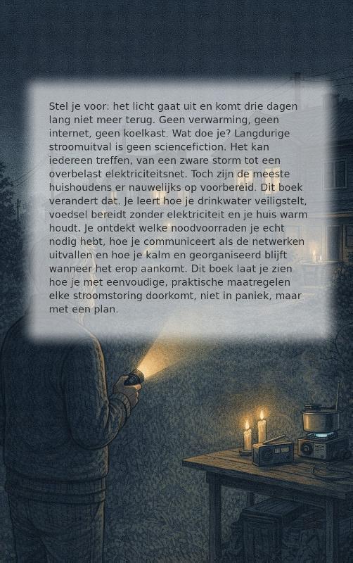 Achterkant van 72 uur zonder stroom