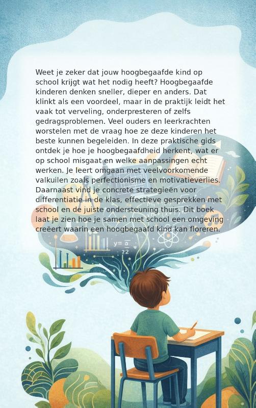 Achterkant van Hoogbegaafd kind op school