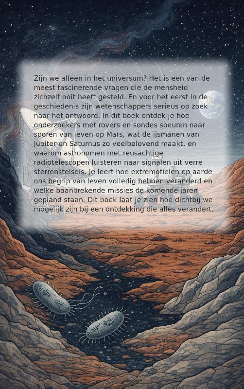 Achterkant van De Zoektocht naar Buitenaards Leven